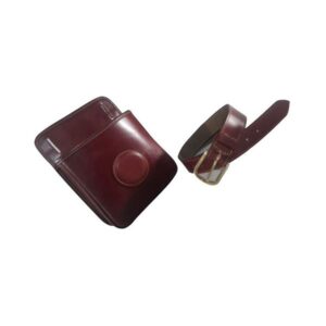 Leather Shell Pouch with Belt